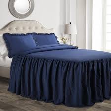 lush decor ruffle skirt bedspread navy