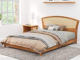 platform bed frame in cherry and maple