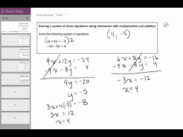 Linear Equations Using Elimination