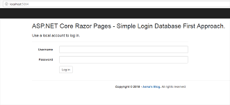 asp net core razor pages simple login