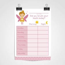 Tooth Fairy Tooth Brushing Chart Children Decor Note Paper Pink Prints To Do List Notecards Printable Art Instant Download