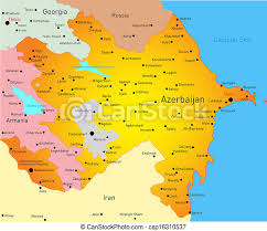Karte der kaukasischen region mit den staaten georgien, armenien, azerbaijan, russland türkei und iran. Vector Illustriert Die Karte Von Azerbaijan Canstock