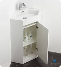 Shop small corner bathroom sink vanity at bellacor. Fresca Fvn5084wh Coda 18 Modern Corner Bathroom Vanity In White
