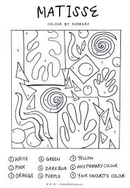 This art activity is perfect for science, your next sensory bin, or preschool center time. Matisse Colour By Numbers Activity Sheet Feedingstickfigures Matisse Art Art Lessons Elementary Kindergarten Art