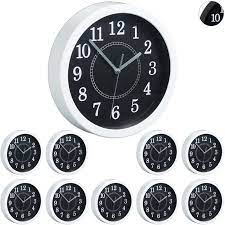 Set Of 10 Relaxdays Round Wall Clocks