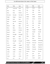 Verb Forms V1 V2 V3 V4 V5 Chart Www Bedowntowndaytona Com