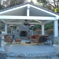 Covered Patio Exposed Beams Gable Roof