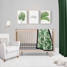 green leaf baby bedding up