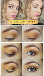 simple makeup with yellow liner