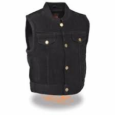 Details About Milwaukee Leather Kids Denim Vest Club Style W Snap Front Closure Mdk3920