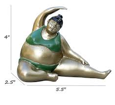 Fat Woman Figurine Yoga Pose Statue
