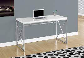 This sleek and contemporary glossy whitethis sleek and contemporary glossy white work desk is the perfect combination of function, durability and design in a modern form. 48 L Glossy White Computer Desk With Chrome Metal The Office Furniture Depot