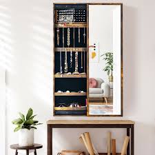 Mirror Slide Cabinet Armoire Rustic