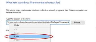 desktop shortcut to a sharepoint site