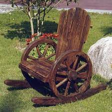 Solid Wood Garden Rocking Chair Seat