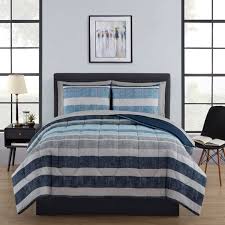Bedding Sets Mainstays Blue Stripe Bed