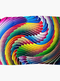 Psychedelic Wave Color Chart Poster