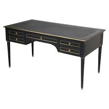 Perfect for a more classical study room, with plenty of place for all your amenities, and the shelves on top are perfect for storing family photos. French Louis Xvi Style Desk In Black Lacquer And Black Leather At 1stdibs