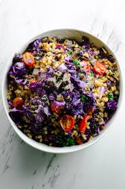 purple kale farro bowl