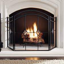 3 Panel Fireplace Screen Arched Diamond