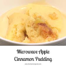 microwave apple and cinnamon pudding