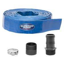 superior pump 1 1 2 in x 25 ft lay flat discharge hose kit 99621