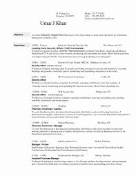 Sample Resume For Security Guard Supervisor Valid Sample Security