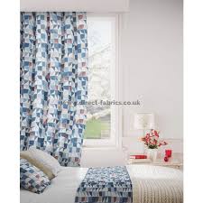 blue grey fire resistant curtains
