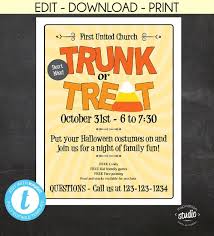 Trunk Or Treat Flyer Halloween Template By Inspiration Studio