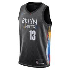 His jersey number is 13. Brooklyn Nets Nike City Edition Swingman Jersey James Harden Youth 2020