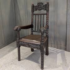 oak lion head bobbin chair