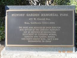 memory garden memorial park in brea