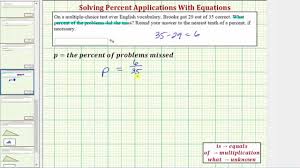 percent of problems missed on a test