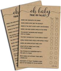 After everyone has had a chance to consider their answers, the host . Buy 50 True Or False Oh Baby Trivia Game Kraft 50 Sheets Rustic Large Sheet Size Fun Easy To Play Baby Shower Game Sprinkle Couple S Shower Gender Neutral Online In Turkey B08jz4z9zw