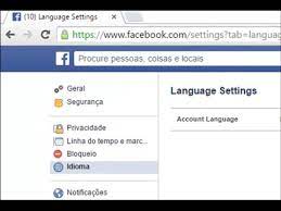 como mudar o idioma do facebook versÃo