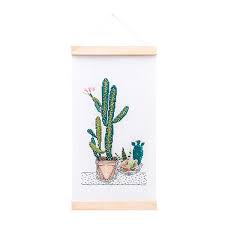 cactus wall hanging embroidery kit