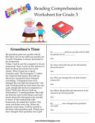 third grade comprehension worksheets