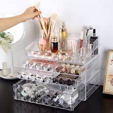 3pc plastic makeup drawer organizer set