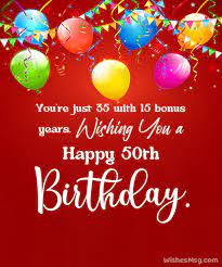 funny 50th birthday wishes messages