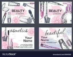 beauty salon business card hand drawn