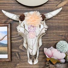 Rustic Western Off White Cow Skull With