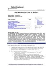 Breast Reduction Surgery Unitedhealthcare Online