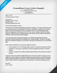 Consulting Cover Letter Sample International Consultant Cover Letter