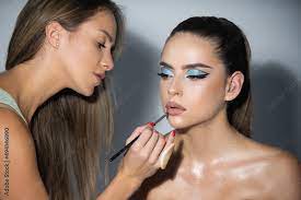 skincare concept makeup artist applies