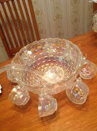clear carnival jubilee punch bowl with