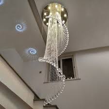 Spiral Crystal Staircase Ceiling Chandelier Lighting Theater Creative Villa Hall Long Hanging Lamp Chandeliers Aliexpress