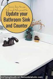 Painted Bathroom Sink And Countertop