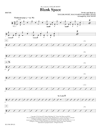 You can even add bass drums on quarter notes to add some power and drive to the drum fill. Taylor Swift Blank Space Arr Mac Huff Drums Sheet Music Pdf Notes Chords Pop Score Choir Instrumental Pak Download Printable Sku 341218