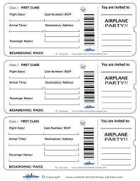Printable Airplane Boarding Pass Invitations Coolest Free