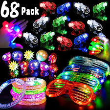 10pcs Glow In The Dark Led Light Up Kids Flashing Finger Rings Party Toys Gift
